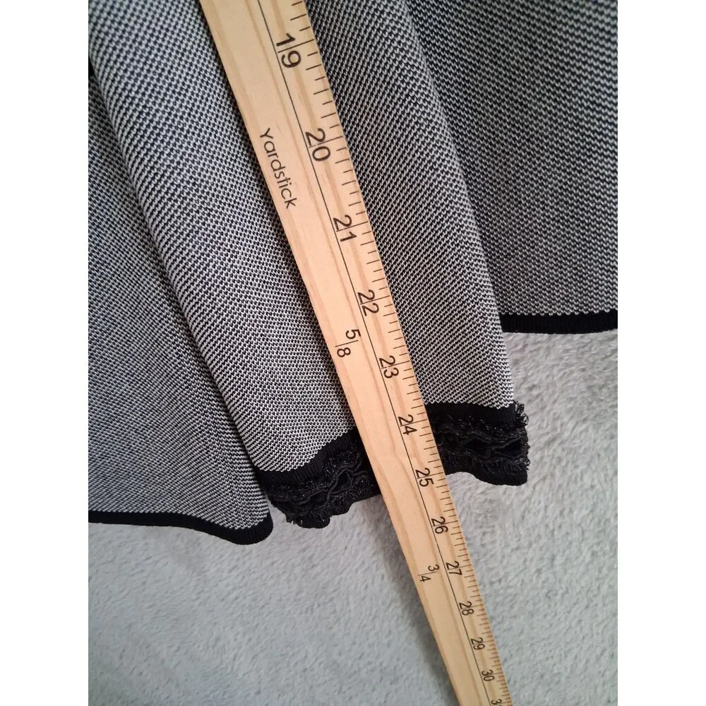 Misook 3 Piece Sz L Skirt Blazer Tank Knit Suit Gray Black Knee Length Career